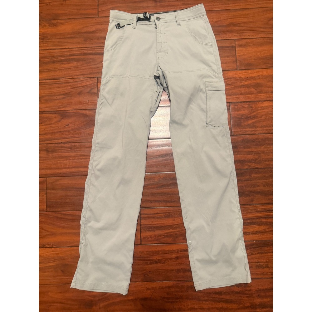 Prana  Hiking Pants Mens 28x34 Gray Stretch Cargo Outdoor Climbing Trousers